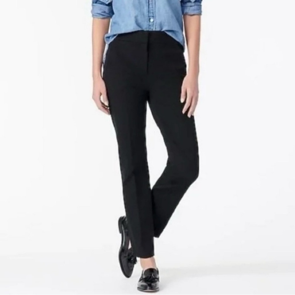 {J. Crew} "Remi" Short Petite Black Straight Leg Ankle Ponte Dress Pants